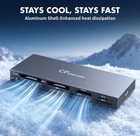 CFexpress Type B & Type A Card Reader, Professional 8-Slot USB 3.2 10Gbps Memory Card Adapter for XQD SD TF MS XD CF, Simultaneous Read Multi Slot Adapter for for Windows, Mac OS, Linux, iOS, Android in Kuwait