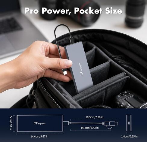CFexpress Type B & Type A Card Reader, Professional 8-Slot USB 3.2 10Gbps Memory Card Adapter for XQD SD TF MS XD CF, Simultaneous Read Multi Slot Adapter for for Windows, Mac OS, Linux, iOS, Android in Kuwait