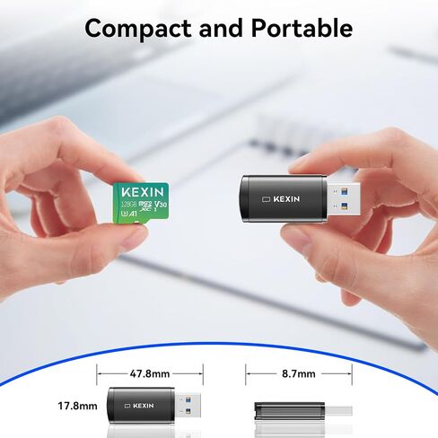 KEXIN SD Card Reader USB 3.0 Micro SD Card Reader Plug and Play 5Gbps Speed SD Card Adapter for Micro SD, Micro SDHC, Micro SDXC and UHS-I Cards TF Card Reader in Kuwait