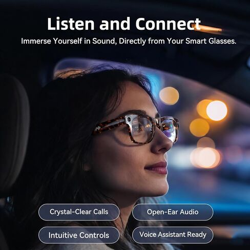 AI Smart Glasses with HD Camera, BT Call, 8MP Anti-Shake Camera Glasses with 1080P Video Recording Dual Mic, Simultaneous Interpretation/GPT Identify Objects, Photochromic Lens Leopard Print in Saudi Arabia