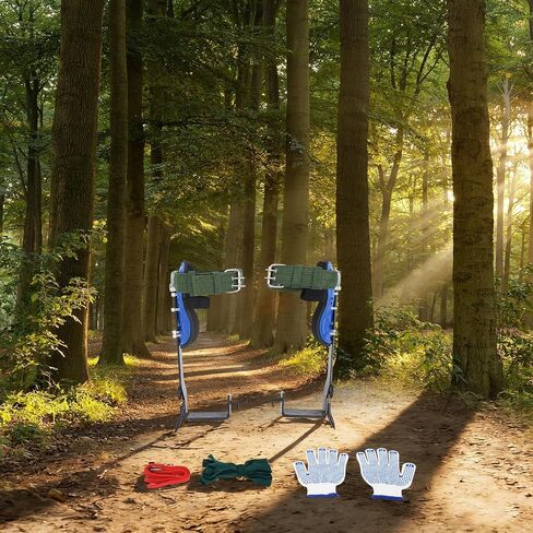 Tree Climbing Gear, Climbing Equipment 4.13'' Steel Spikes Kits, Up to 220 Lbs, Rope, Climbing Tool Set with Foot Straps, Ankle Straps, Gloves, Belt for Tree Work, Trimming, Picking Fruit in Saudi Arabia