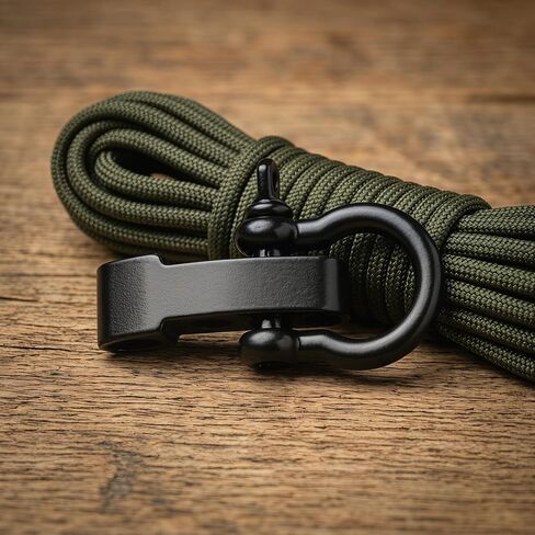 Paracord Shackle 10 Pack, Adjustable Metal O Shackles Screw Pin for Paracord Bracelet, Survival Gear, Belt, Outdoor Rope Connector, Black Flat Head Mini D Ring Shackle in Saudi Arabia