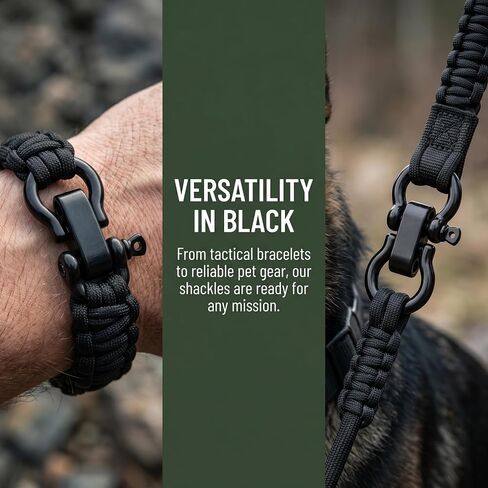 Paracord Shackle 10 Pack, Adjustable Metal O Shackles Screw Pin for Paracord Bracelet, Survival Gear, Belt, Outdoor Rope Connector, Black Flat Head Mini D Ring Shackle in Saudi Arabia