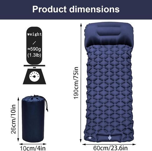 ZPP Ultralight Inflatable Camping Sleeping Pad Portable Air Mat for Outdoor Backpacking Hiking Tent Travel Picnic in Saudi Arabia