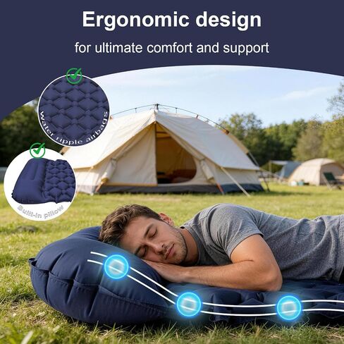 ZPP Ultralight Inflatable Camping Sleeping Pad Portable Air Mat for Outdoor Backpacking Hiking Tent Travel Picnic in Saudi Arabia