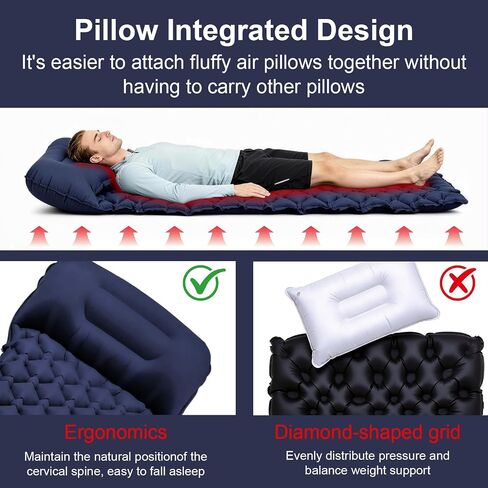 ZPP Ultralight Inflatable Camping Sleeping Pad Portable Air Mat for Outdoor Backpacking Hiking Tent Travel Picnic in Saudi Arabia