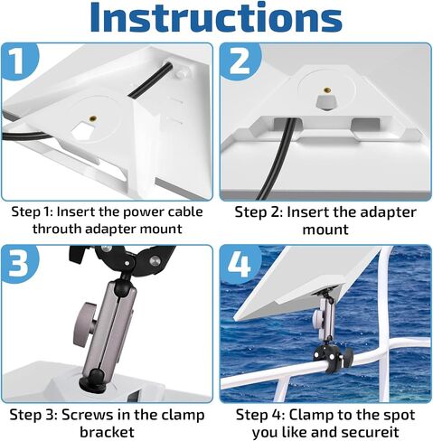 Starlink Mini Mount Adjustable Clamp Accessories for Starlink Mini | Fits 2.2–5CM Poles, Ideal for RV Ladders, Roof Racks, Vans, Boats, Campers, and Outdoor Use in Kuwait
