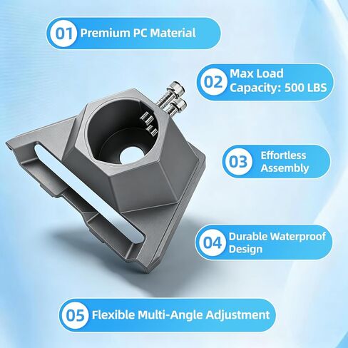 BURMONG Pipe Mount Adapter for Starlink Gen 3，Reinforced Plastic Bracket for 1.25 to 2.5 Inch Pipe, Compatible with Starlink Standard Dish,Includes 20 Stainless Steel Screws, Lightweight in Saudi Arabia