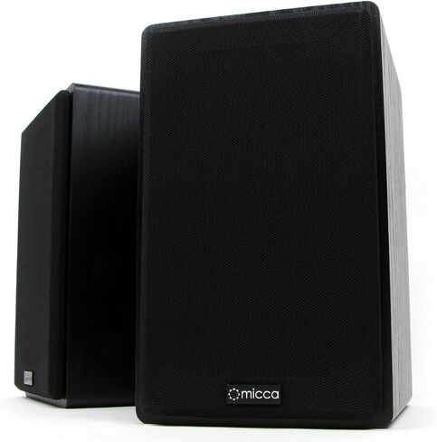 Micca MB42 Standard 2-Way Passive Bookshelf Speakers, Stereo Pair, Black | Amplifier Required, 4-Inch Carbon-Fiber Woofer, 0.75-Inch Silk-Dome Tweeter, Desktop, Home Theater, Surround Sound in Saudi Arabia