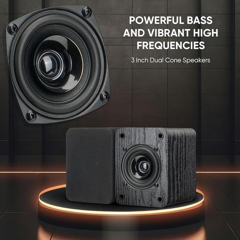 Saiyin Powered Bookshelf Speakers with 3" Drivers for Turntable, TV, PC | 20W x 2 Record Player Speakers, TV-ARC/Optical/Auxiliary Inputs, Bluetooth5.3 for Wireless Music Streaming, Small and Compact in Saudi Arabia