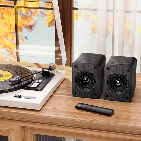 Saiyin Powered Bookshelf Speakers with 3" Drivers for Turntable, TV, PC | 20W x 2 Record Player Speakers, TV-ARC/Optical/Auxiliary Inputs, Bluetooth5.3 for Wireless Music Streaming, Small and Compact in Saudi Arabia