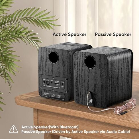 Saiyin Powered Bookshelf Speakers with 3" Drivers for Turntable, TV, PC | 20W x 2 Record Player Speakers, TV-ARC/Optical/Auxiliary Inputs, Bluetooth5.3 for Wireless Music Streaming, Small and Compact in Saudi Arabia