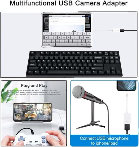 [Apple MFi Certified] USB C to USB Adapter, USB C Male to USB 3.0 Female OTG Cable Converter Compatible with MacBook Pro Air, Tablets, iPhone 17 Pro Max/17 Plus/16/15 Series, Galaxy S24/S23/S22, White in Saudi Arabia