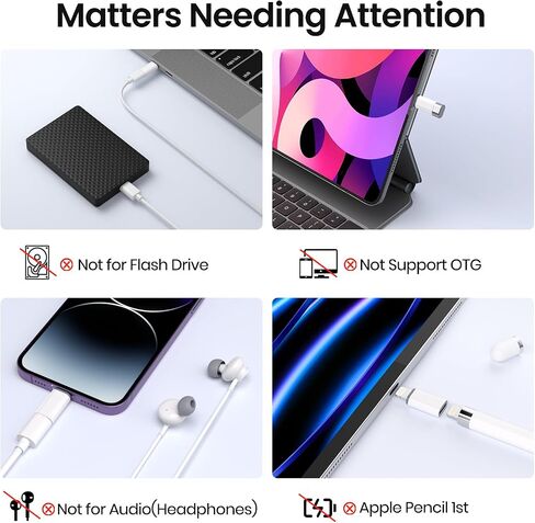 USB C to Lightning Adapter 5Pack, Type C to Lightning Adapter 10W Fast Charging Support Data Sync, Lightning to USB C Charger Dongle for iPhone 14/13/12/11/XS/XR, iPad/iPod/AirPods--Not for Audio/OTG in Saudi Arabia