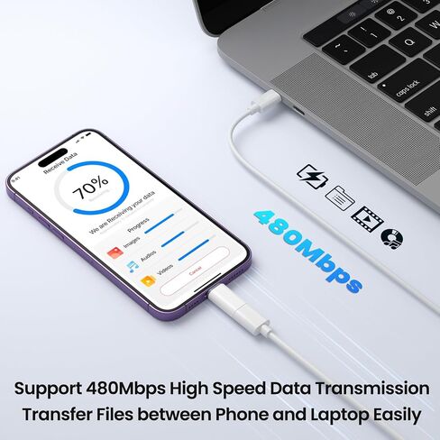 USB C to Lightning Adapter 5Pack, Type C to Lightning Adapter 10W Fast Charging Support Data Sync, Lightning to USB C Charger Dongle for iPhone 14/13/12/11/XS/XR, iPad/iPod/AirPods--Not for Audio/OTG in Saudi Arabia