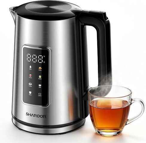 SHARDOR Electric Kettle 1.7L Stainless Steel, One Touch Start, Auto Shut-Off in Saudi Arabia
