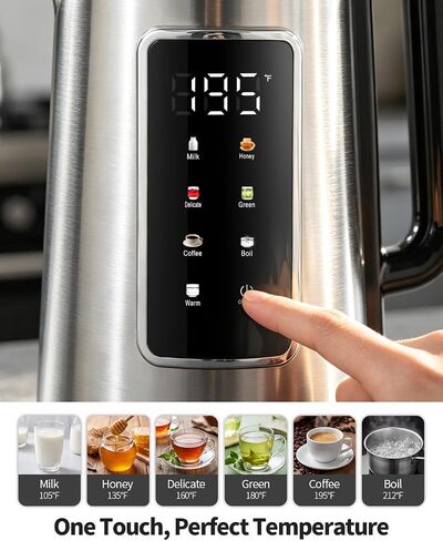 SHARDOR Electric Kettle 1.7L Stainless Steel, One Touch Start, Auto Shut-Off in Saudi Arabia