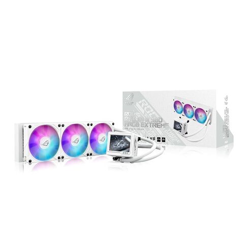 ASUS ROG RYUJIN III 360 ARGB Extreme White Edition All-in-one AIO CPU Liquid Cooler, AMD Ryzen 9000 & Intel Core Ultra, Asetek Gen8 V2 Pump high Airflow Magnetic Fans; 3.5" LCD, 6 Year Warranty in Saudi Arabia