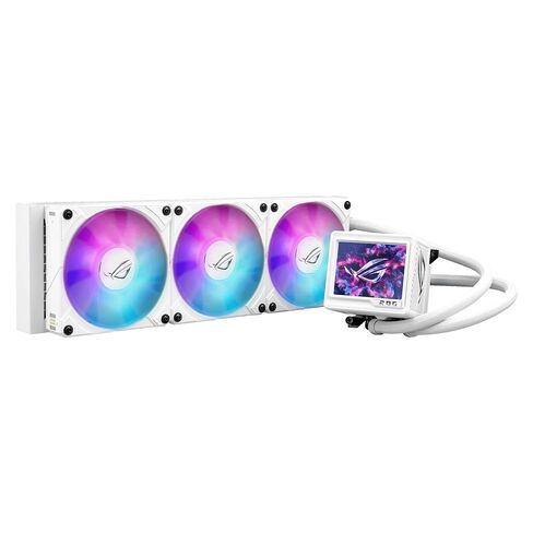ASUS ROG RYUJIN III 360 ARGB Extreme White Edition All-in-one AIO CPU Liquid Cooler, AMD Ryzen 9000 & Intel Core Ultra, Asetek Gen8 V2 Pump high Airflow Magnetic Fans; 3.5" LCD, 6 Year Warranty in Saudi Arabia