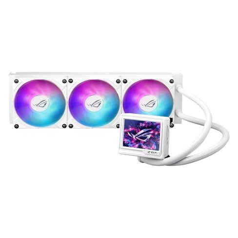 ASUS ROG RYUJIN III 360 ARGB Extreme White Edition All-in-one AIO CPU Liquid Cooler, AMD Ryzen 9000 & Intel Core Ultra, Asetek Gen8 V2 Pump high Airflow Magnetic Fans; 3.5" LCD, 6 Year Warranty in Saudi Arabia