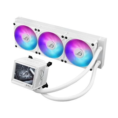 ASUS ROG RYUJIN III 360 ARGB Extreme White Edition All-in-one AIO CPU Liquid Cooler, AMD Ryzen 9000 & Intel Core Ultra, Asetek Gen8 V2 Pump high Airflow Magnetic Fans; 3.5" LCD, 6 Year Warranty in Saudi Arabia