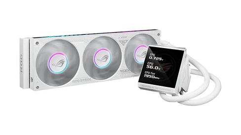 ASUS ROG Strix LC IV 360 ARGB White All-in-One Liquid CPU Water Cooling | 3 x ROG ARGB fans, Asetek pump 8. Gen., LCD display, Intel LGA 1700, 1200, 115X, AMD AM5, AM4 in Saudi Arabia