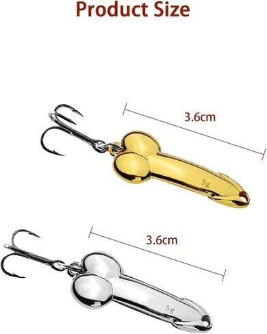 4PCS Funny Fishing Lures, Long Cast DD Jigging Baits with Treble Hooks, Silver Gold Reflective Sequins, Freshwater Saltwater Lures for Bass, Trout, Pike, Walleye, Novelty Gag Gift for Anglers Men in Saudi Arabia