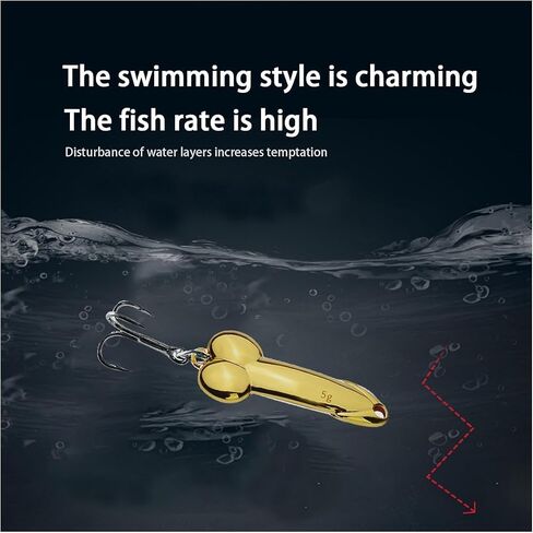 4PCS Funny Fishing Lures, Long Cast DD Jigging Baits with Treble Hooks, Silver Gold Reflective Sequins, Freshwater Saltwater Lures for Bass, Trout, Pike, Walleye, Novelty Gag Gift for Anglers Men in Saudi Arabia