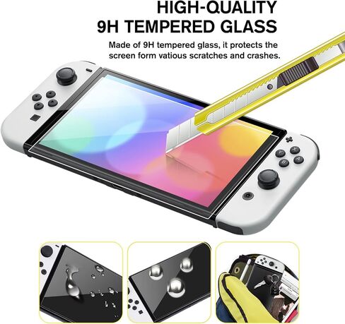 Tempered Glass Screen Protector for Nintendo Switch OLED - 2 Pack (Auto-Alignment Tool) in Kuwait