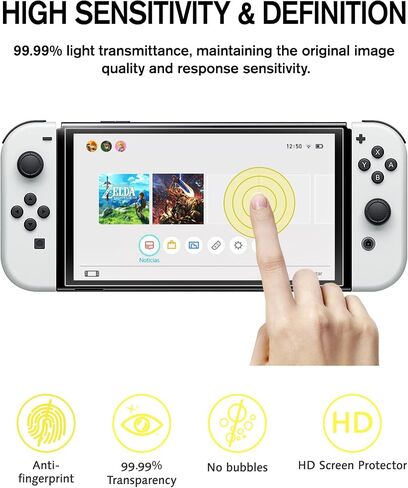 Tempered Glass Screen Protector for Nintendo Switch OLED - 2 Pack (Auto-Alignment Tool) in Kuwait