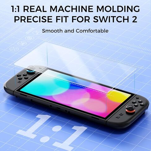 IINE Tempered Glass Screen Protector for Switch 2 – 4 Options Available, Easy Installation, Anti-Scratch, Fingerprint-Resistant, Bubble-Free (Anti-Blue Light, 1-Pack 0.33mm Tempered Glass + Dust-Free Kit) in Saudi Arabia