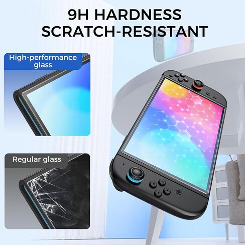 IINE Tempered Glass Screen Protector for Switch 2 – 4 Options Available, Easy Installation, Anti-Scratch, Fingerprint-Resistant, Bubble-Free (Anti-Blue Light, 1-Pack 0.33mm Tempered Glass + Dust-Free Kit) in Saudi Arabia