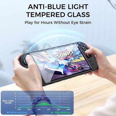 IINE Tempered Glass Screen Protector for Switch 2 – 4 Options Available, Easy Installation, Anti-Scratch, Fingerprint-Resistant, Bubble-Free (Anti-Blue Light, 1-Pack 0.33mm Tempered Glass + Dust-Free Kit) in Saudi Arabia