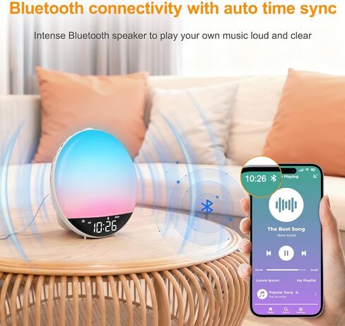 DreamSky Digital FM Radio with Bluetooth Speaker and Sleep Timer for Kids | Hi-Fi Clear Loud Sound, Wake up Light Sunrise Alarm Clock for Teens Adults Bedroom, Dimmable Night Light, Gifts for Seniors in Saudi Arabia