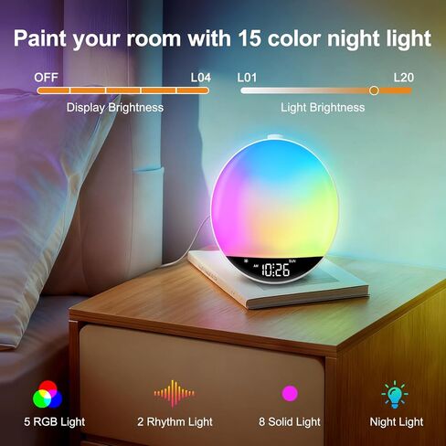DreamSky Digital FM Radio with Bluetooth Speaker and Sleep Timer for Kids | Hi-Fi Clear Loud Sound, Wake up Light Sunrise Alarm Clock for Teens Adults Bedroom, Dimmable Night Light, Gifts for Seniors in Saudi Arabia