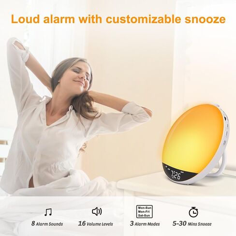 DreamSky Digital FM Radio with Bluetooth Speaker and Sleep Timer for Kids | Hi-Fi Clear Loud Sound, Wake up Light Sunrise Alarm Clock for Teens Adults Bedroom, Dimmable Night Light, Gifts for Seniors in Saudi Arabia