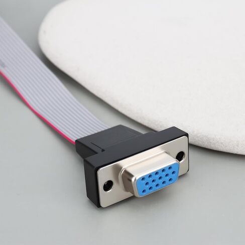 2 Pack VGA HD15 Female to IDC 12 Pin Ribbon Cable 30 cm Panel Mount Compatible with Desktop PC Monitor Projector KVM Switch in Saudi Arabia