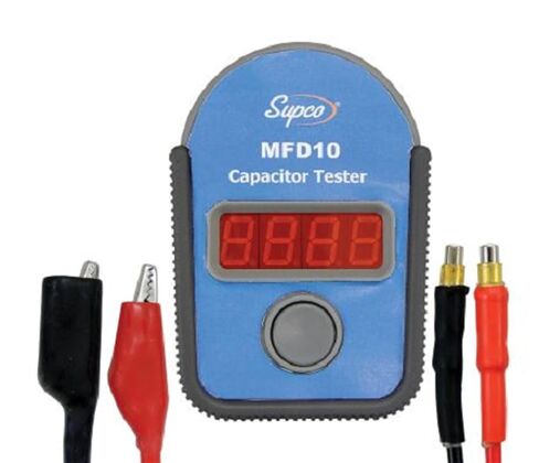 جهاز اختبار المكثفات الرقمية Supco MFD10، من 0.01 إلى 10000 مللي فهرنهايت، 5 بالمائة | شاشة LED، أدوات اختبار فني التدفئة والتهوية وتكييف الهواء (HVAC)، أجهزة اختبار الاستمرارية الكهربائية، مصممة لقياس وتشخيص المكثفات in Kuwait