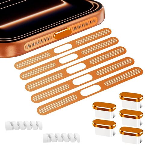 5PACK USB C Dust Plug for iPhone 17 Pro/17 Pro Max, USB Type C Port Cover Charging Port Plug with Speaker Dust Cover for iPhone 17 Pro/17 Pro Max (Orange) in Kuwait