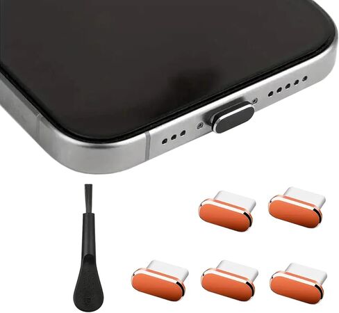 قابس غبار USB C، غطاء حماية لمنفذ الشحن من النوع C مضاد للغبار مع فرشاة تنظيف لهاتف iPhone 17 Pro Max iPhone 16 Pro MaxSamsung Galaxy S25/S24/S23 جميع أجهزة USB C in Kuwait