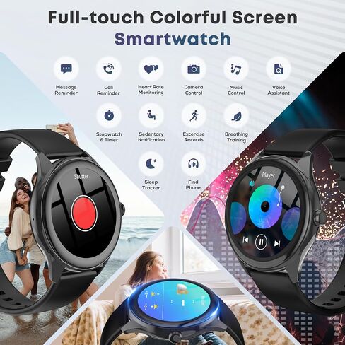 Smart Watch for Men, 1.39" HD Touchscreen Smartwatch with 120 Sports Modes, AI Voice Assistant, Heart Rate/Sleep Monitor, Bluetooth Call & Music Control Fitness Watch for iPhone/Android (Black) in Saudi Arabia