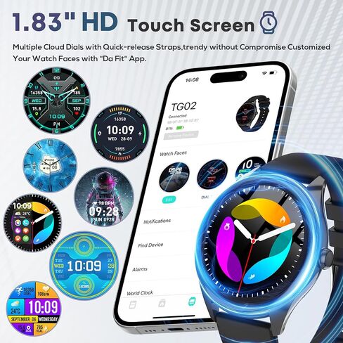 Smart Watch for Men, 1.39" HD Touchscreen Smartwatch with 120 Sports Modes, AI Voice Assistant, Heart Rate/Sleep Monitor, Bluetooth Call & Music Control Fitness Watch for iPhone/Android (Black) in Saudi Arabia