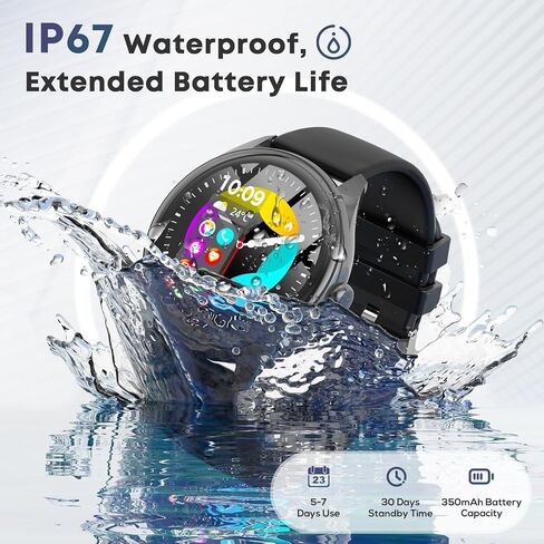 Smart Watch for Men, 1.39" HD Touchscreen Smartwatch with 120 Sports Modes, AI Voice Assistant, Heart Rate/Sleep Monitor, Bluetooth Call & Music Control Fitness Watch for iPhone/Android (Black) in Saudi Arabia