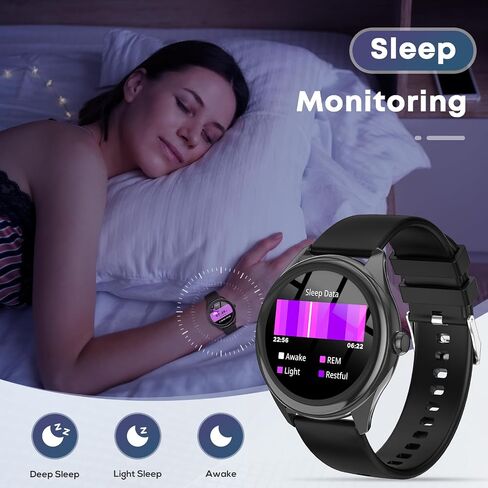 Smart Watch for Men, 1.39" HD Touchscreen Smartwatch with 120 Sports Modes, AI Voice Assistant, Heart Rate/Sleep Monitor, Bluetooth Call & Music Control Fitness Watch for iPhone/Android (Black) in Saudi Arabia