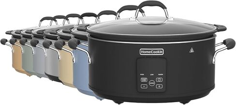 HOMECOOKIN Slow Cooker, Extra Large 10 Quart Programmable Slow Cookers with Timer, Dishwasher Safe Glass Lid & Crock, Kitchen Appliance for Families and Gatherings, Olive in Saudi Arabia