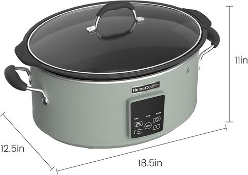 HOMECOOKIN Slow Cooker, Extra Large 10 Quart Programmable Slow Cookers with Timer, Dishwasher Safe Glass Lid & Crock, Kitchen Appliance for Families and Gatherings, Olive in Saudi Arabia