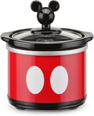 Disney Mickey Mouse 5-Quart Slow Cooker & 20 Ounce Dipper by Select Brands - Includes Glass Lids - Kitchen Essential Food Warmers - Large & Small Slow Cooker Set - For Serving and Entertaining | Large & Small Slow Cooker Set with Glass Lids, Kitchen Essen in Saudi Arabia