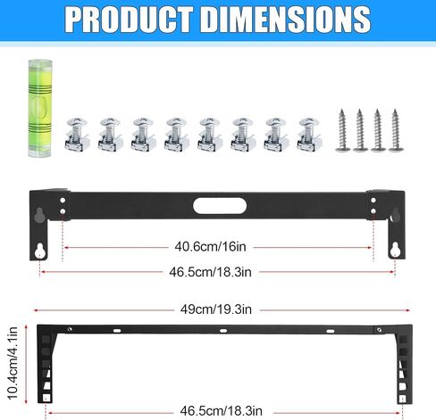 2U Hinged Wall Mount Patch Panel Bracket Vertical Rack for Networking | 19 Inch Compatible, Includes Mounting Hardware, for Network Equipment in Saudi Arabia