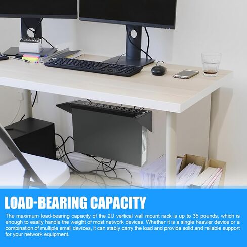 2U Hinged Wall Mount Patch Panel Bracket Vertical Rack for Networking | 19 Inch Compatible, Includes Mounting Hardware, for Network Equipment in Saudi Arabia