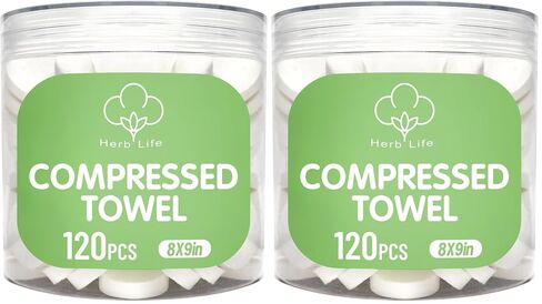 120 Pcs Mini Compressed Towels, Disposable Face Compressed Towel, Compressed Cotton Hand Wipe, Camping Towel, Portable Compressed Coin Tissue for Travel/Home/Outdoor Activities in Kuwait
